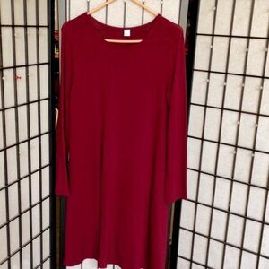 NWOT Old Navy Maroon Long Sleeve Jersey Dress Size Medium!